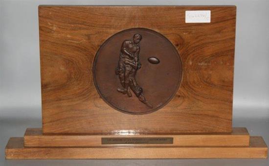 Rugby plaque signed Demey Fraisse